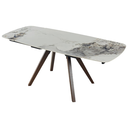 Oval Solid Wood Dining Table Seats 8 Brown White