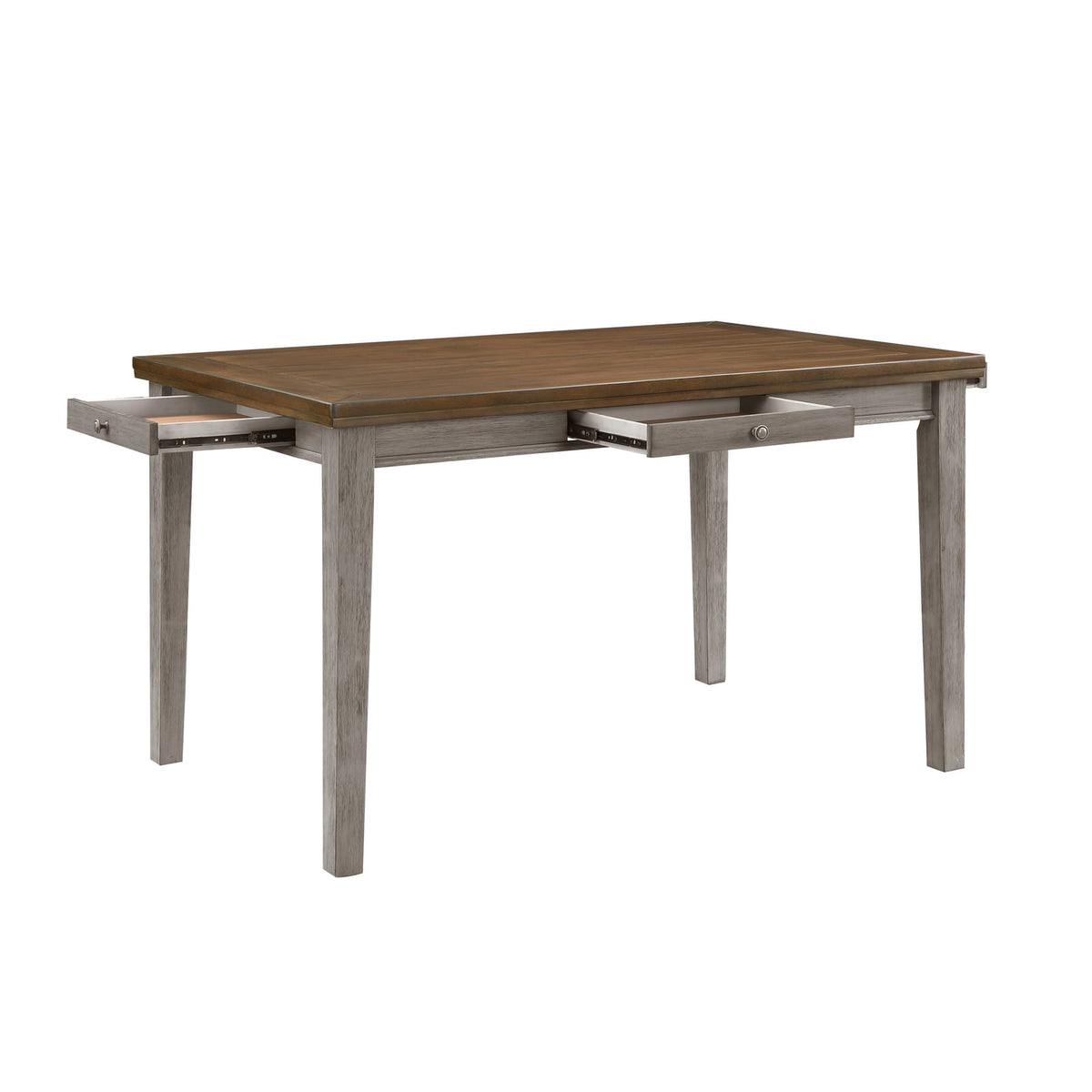 Traditional Cherry & Gray Counter Height Dining Table - Seats 6