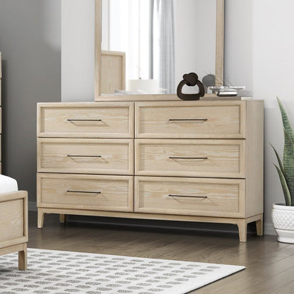 Light Brown 6-Drawer Dresser - Bedroom Furniture