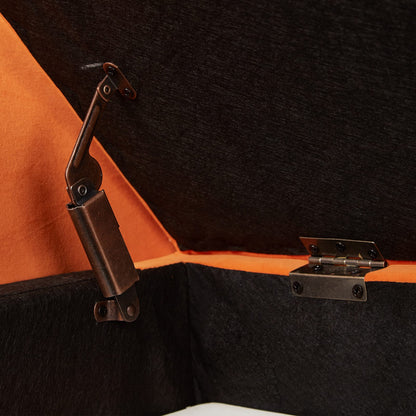 51.5" Orange Velvet Bed Bench with Storage for Bedroom