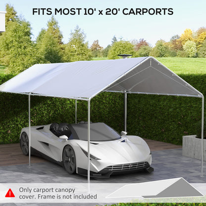 9.6' x 19.5' Polyethylene Carport Canopy Replacement Top