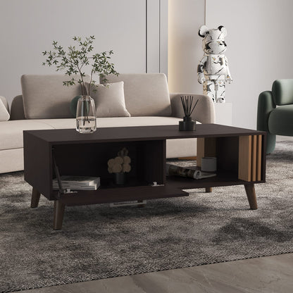 Multicolor Rectangular Coffee Table - 1 Door, 1 Shelf for Living Room
