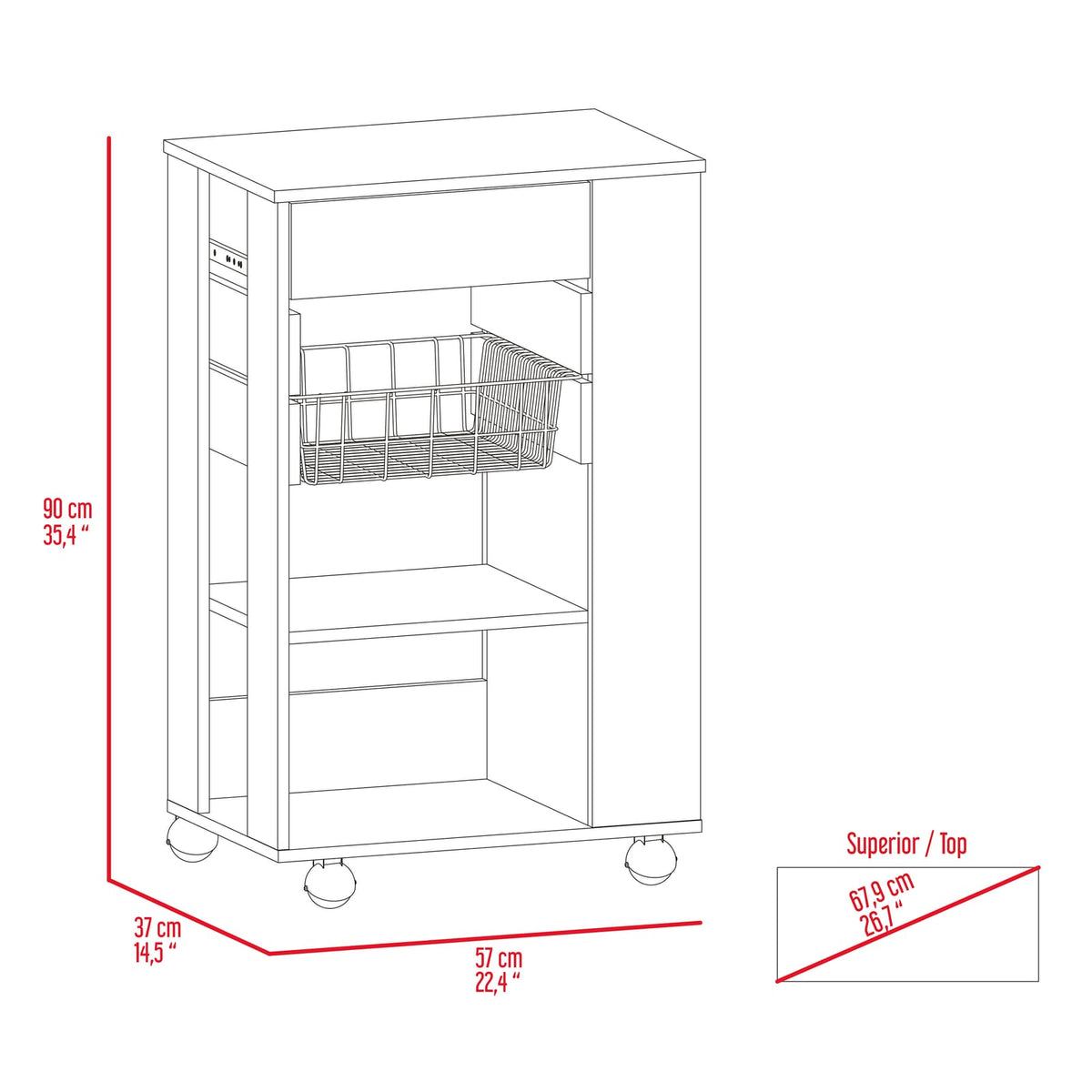 Kitchen Cart Sonex - Light Oak Kitchen Island with Storage