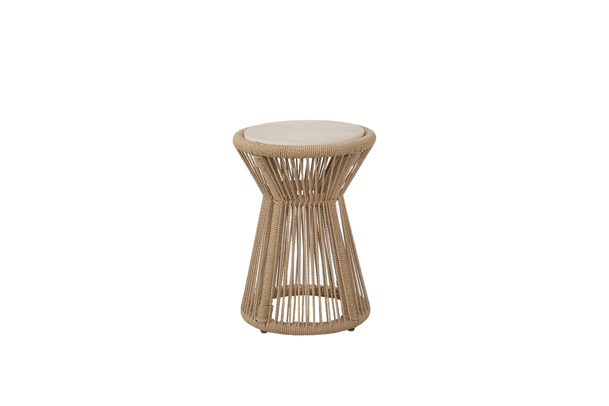 Beige Rope Accent Table with Cylindrical Design for Living Spaces for Living Room