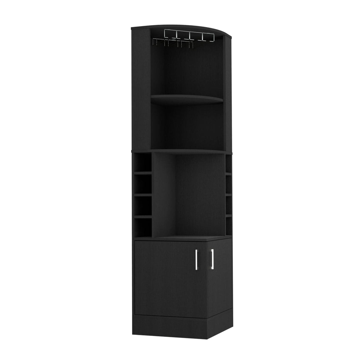 Kava Corner Bar Cabinet - Black Wine Storage