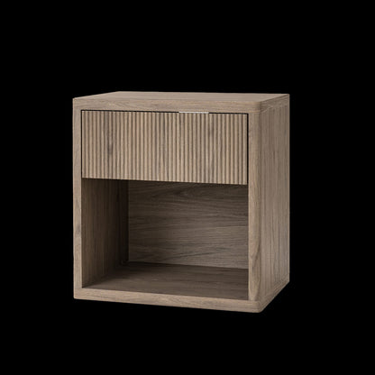 Ash Brown Nightstand with Drawer Storage - Large Modern Side Table
