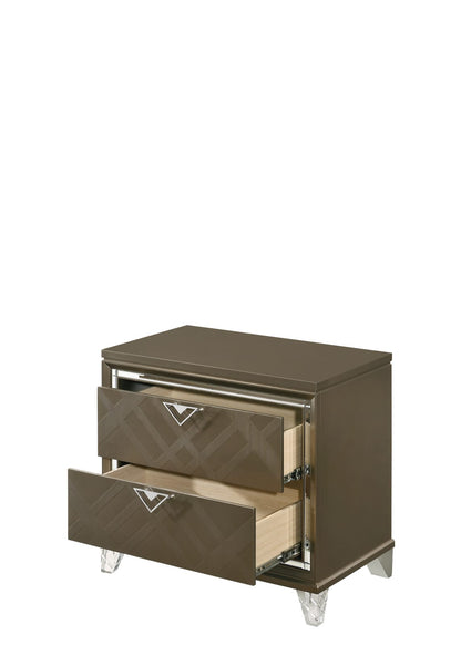 Champagne Synthetic Wood Nightstand - 18" W x 31" D x 29" H