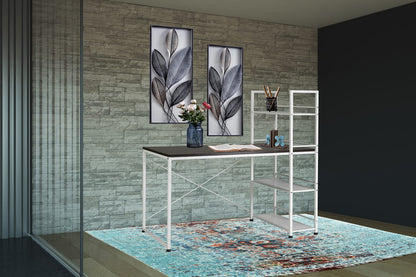 Reversible Smart Workstation Desk - Brown & White for Home Office