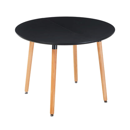 Black MDF Extendable Dining Table 100-180cm