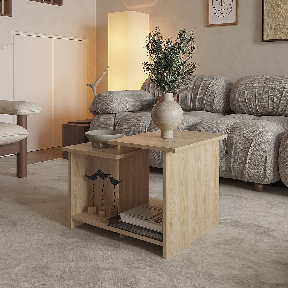 Sedalia Coffe Table - Beige Engineered Wood, Living Room Storage