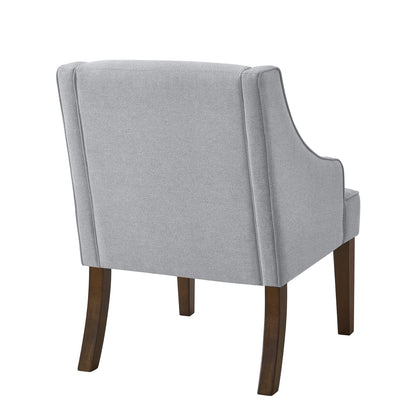 Gray Linen Accent Chair - Mid Century Modern Reading Chair