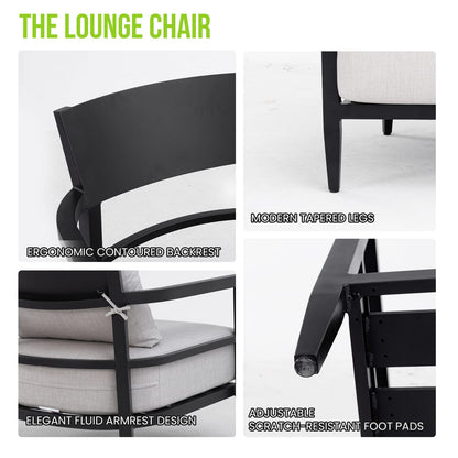 Ember Black 2 Person Patio Conversation Set Outdoor Seating