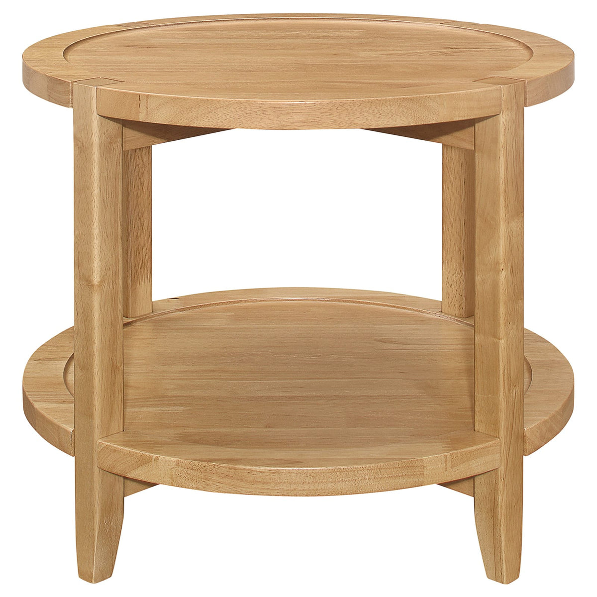 Isbell Maple Brown Round Wood Side Table for Living Room