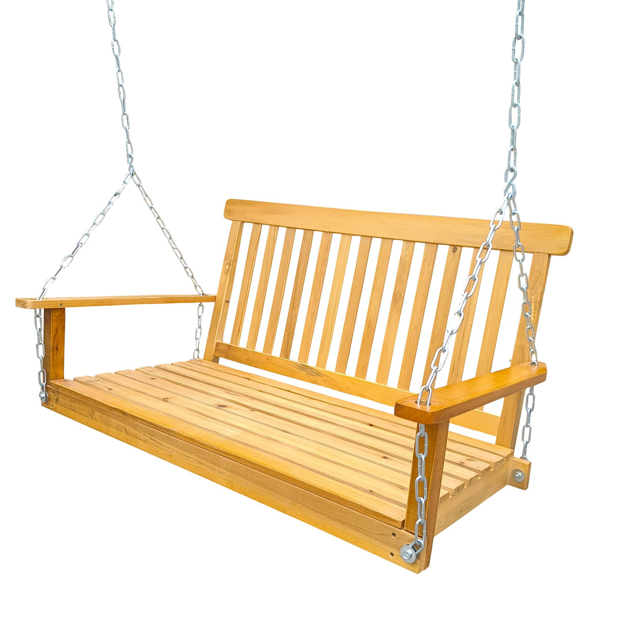 Teak Wood Front Porch Swing - Outdoor Patio Bench