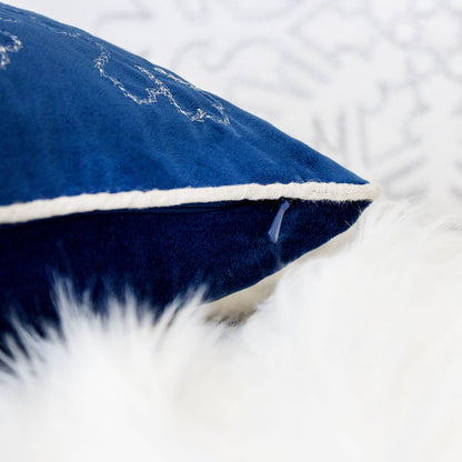 Blue Velvet Snowflake Throw Pillow Set 20x20