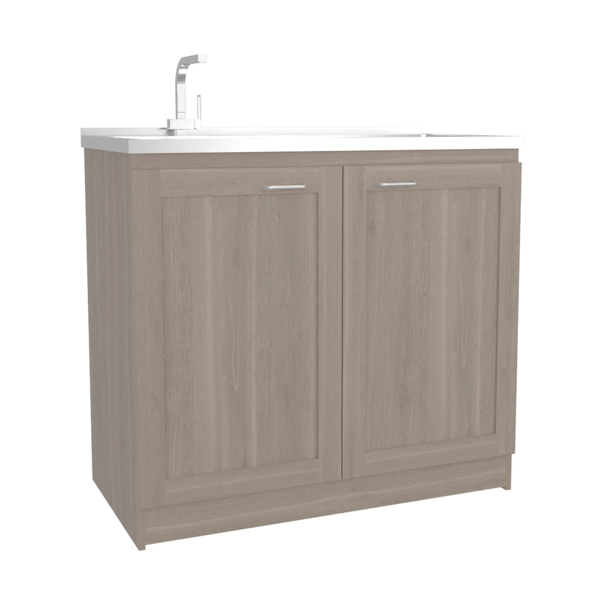 36" White Oak Kitchen Sink Cabinet with 2 Doors