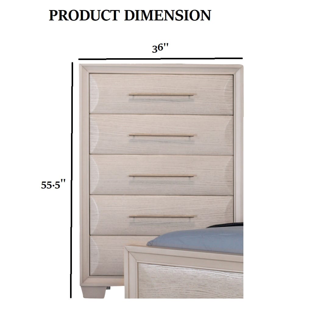 White Oak Solid Wood Dresser - 36" Bedroom Chest