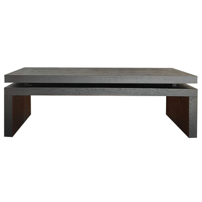 Living Room Antique Black Ash Wood Coffee Table - Rectangular Dining Table 47.6" L