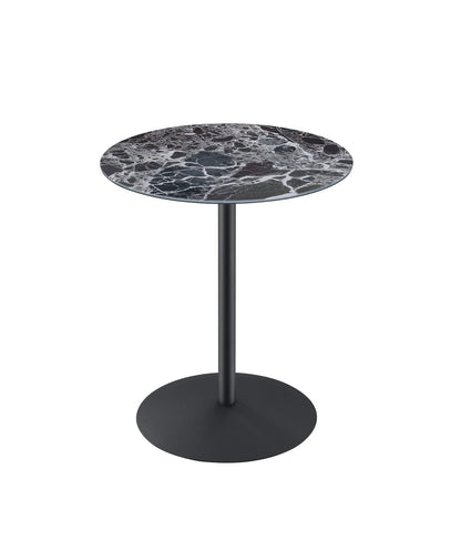 17.5" Black Glass End Table - Modern Accent Table for Living Room