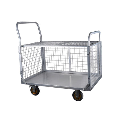 6-in-1 Platform Truck with Cage - Heavy Duty Dolly, 1800 lbs Capacity