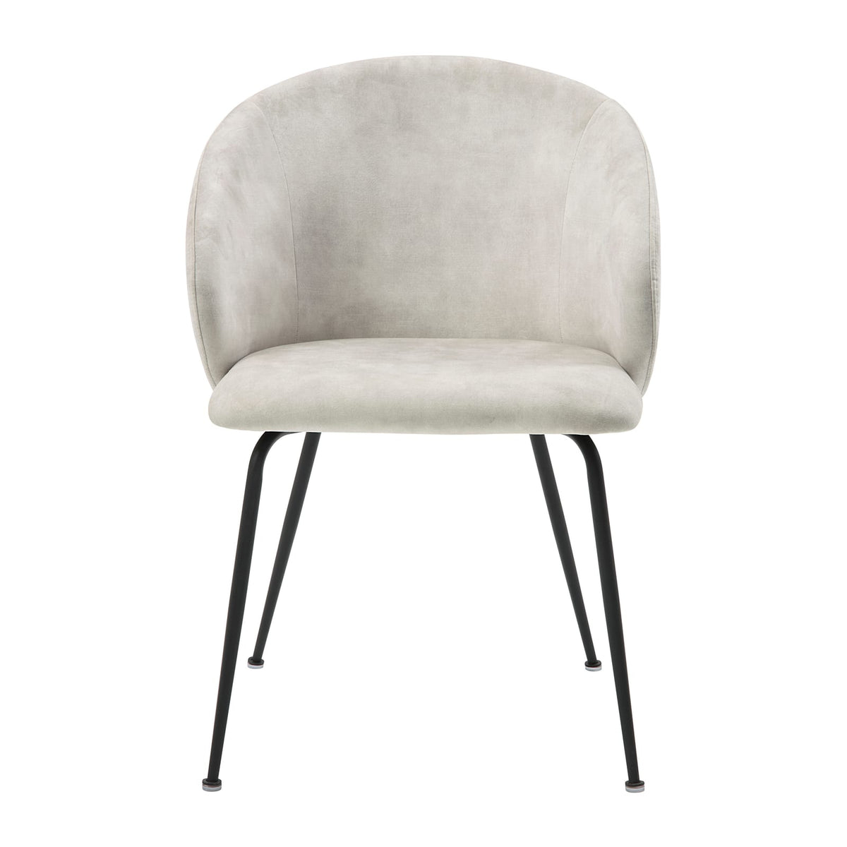 Modern Velvet Side Chairs Set for Dining Room Beige Metal Frame