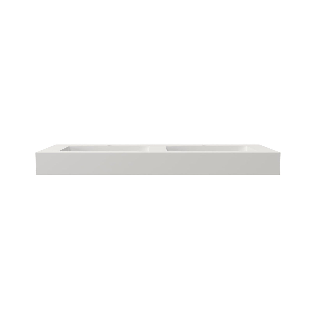 White Solid Surface Bathroom Vanity - 47.2" Basin