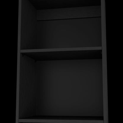 Black 5-Shelf Bookcase - Modern Storage Cabinet