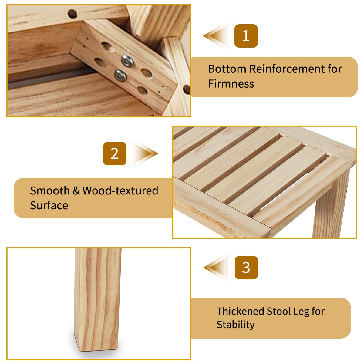 Amber Solid Wood Garden Bench for Patio or Poolside Seating