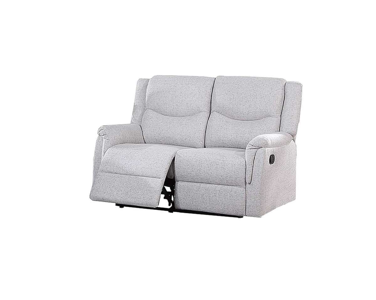 Modern Beige Burlap Loveseat - Contemporary Primary Living Space
