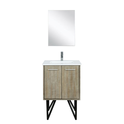 Acacia Wood Bath Vanity with Marble Top & Mirror