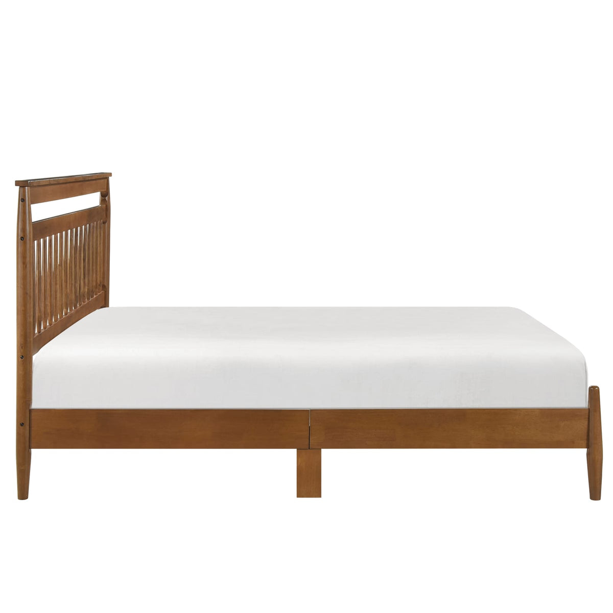 Queen Platform Bed - Chestnut Finish, Box Spring Not Needed