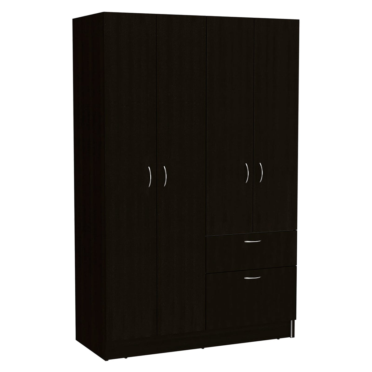 Armoire Alpes: Black & White Bedroom Wardrobe - 67.2" Tall