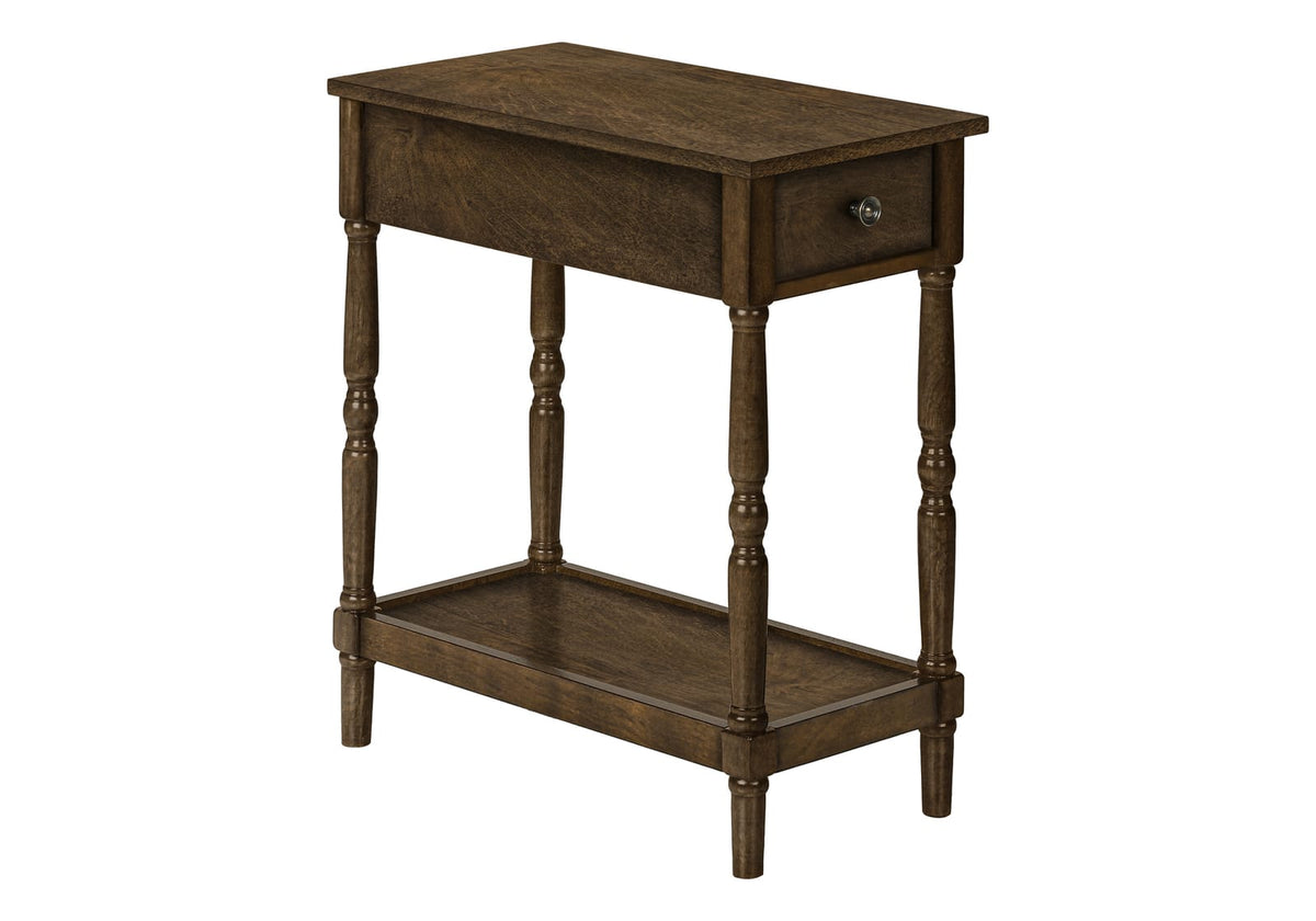 Espresso Accent Table - 2 Tier Storage Side Table