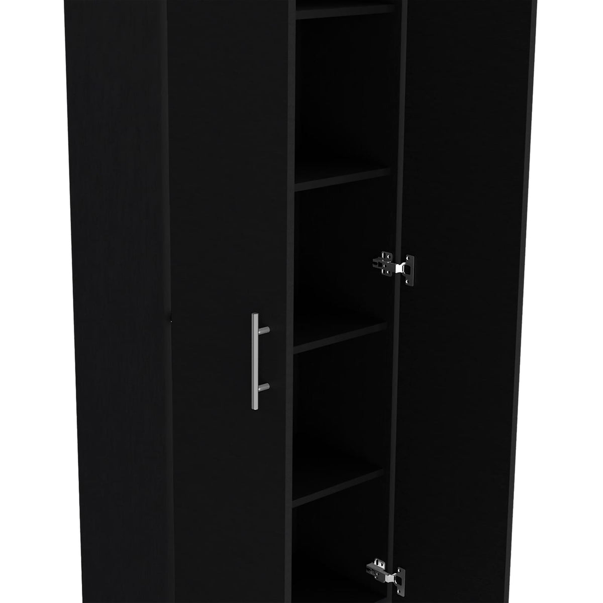 Pantry Cabinet 67" H, 5 Shelves, Black - Storage Solutions