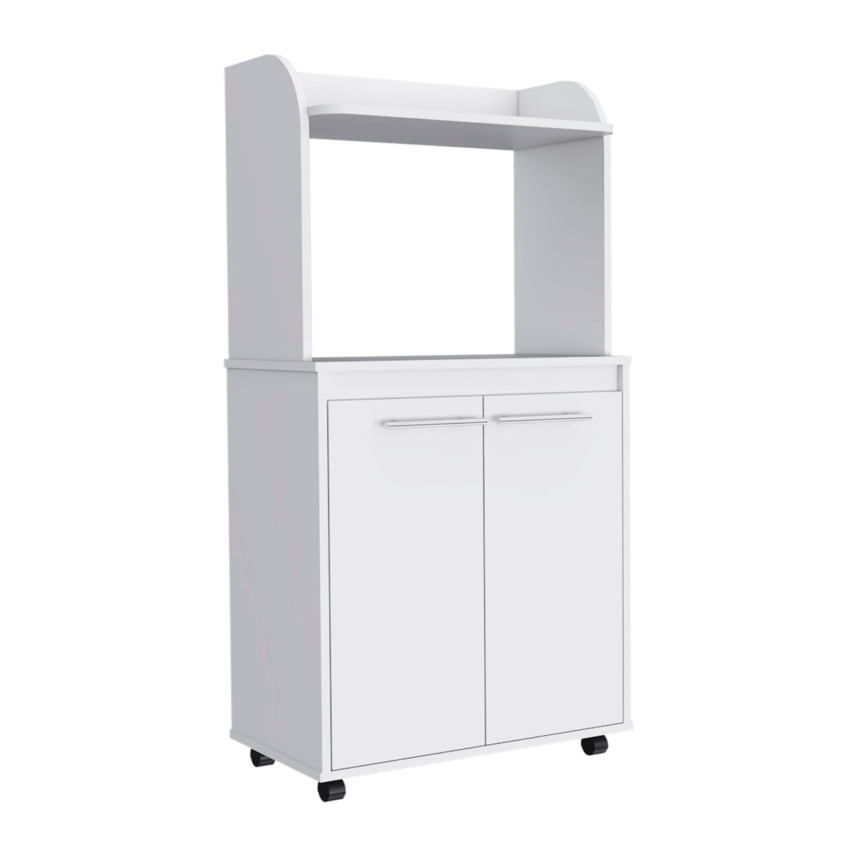 Rockford Kitchen Cart - White Open Shelf Cabinet