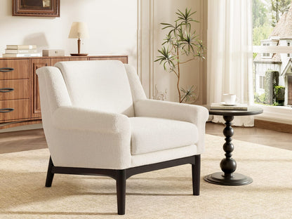 Beige Boucle Accent Chair - 31" Modern Lounge Chair for Living Room