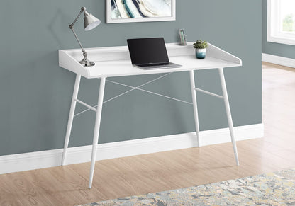 Computer Desk, White Home Office Desk with Storage Shelves - 48"L
