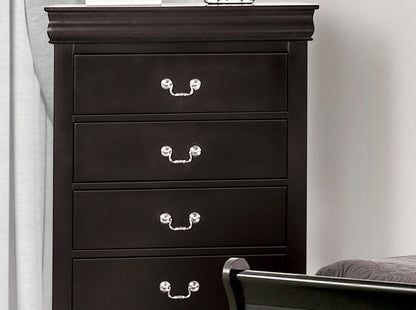 Black Solid Wood Bedroom Dresser - 31.5" W x 15.5" D x 48" H