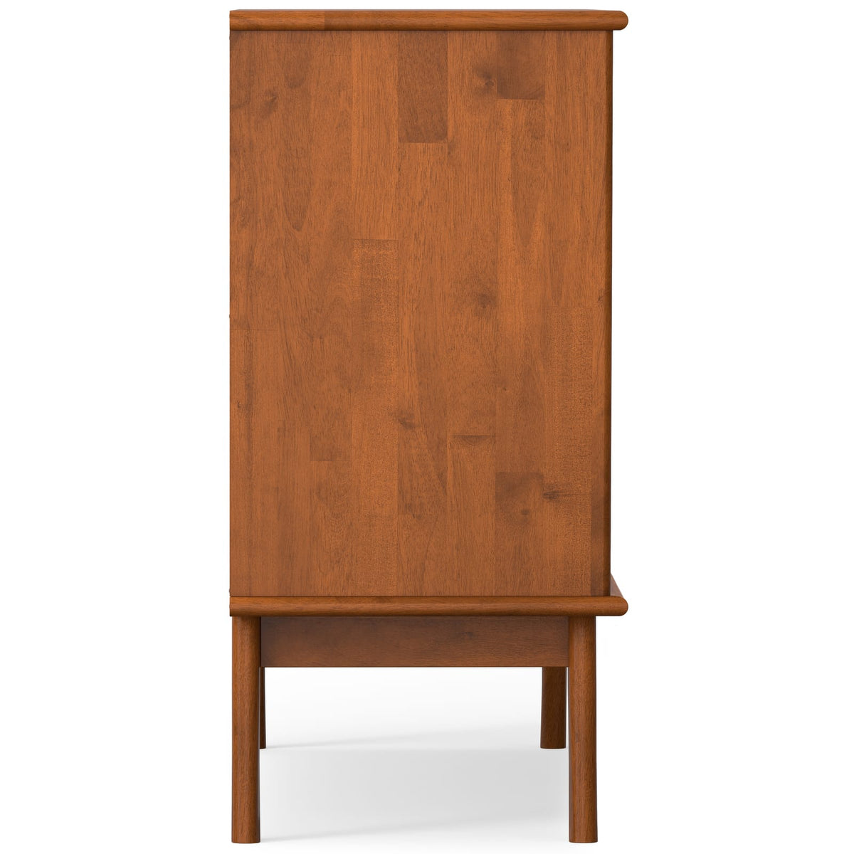 Brown Rubber Wood 3 Door Sideboard Buffet - Mid Century Style