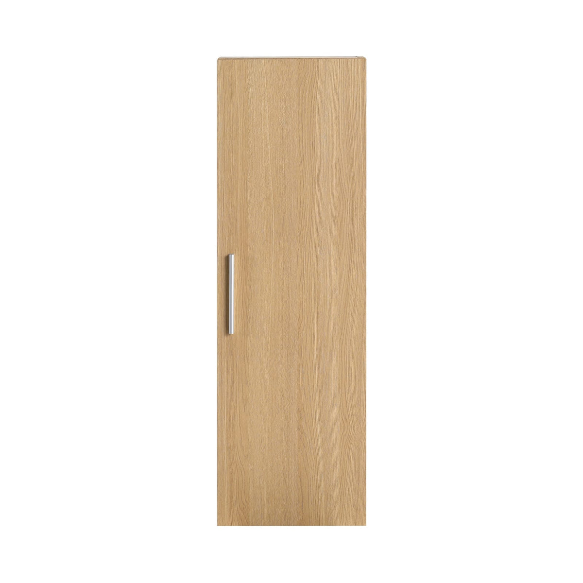 Light Oak Bathroom Storage Cabinet - Tall Wall Mounted