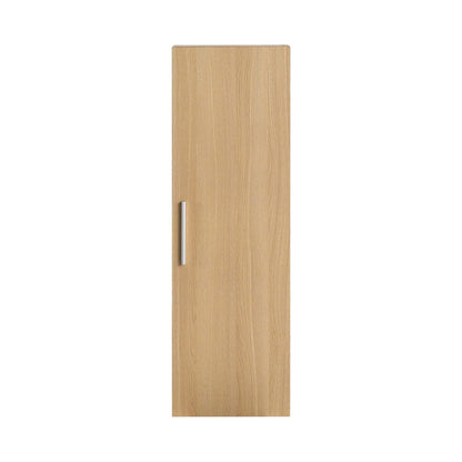 Light Oak Bathroom Storage Cabinet - Tall Wall Mounted