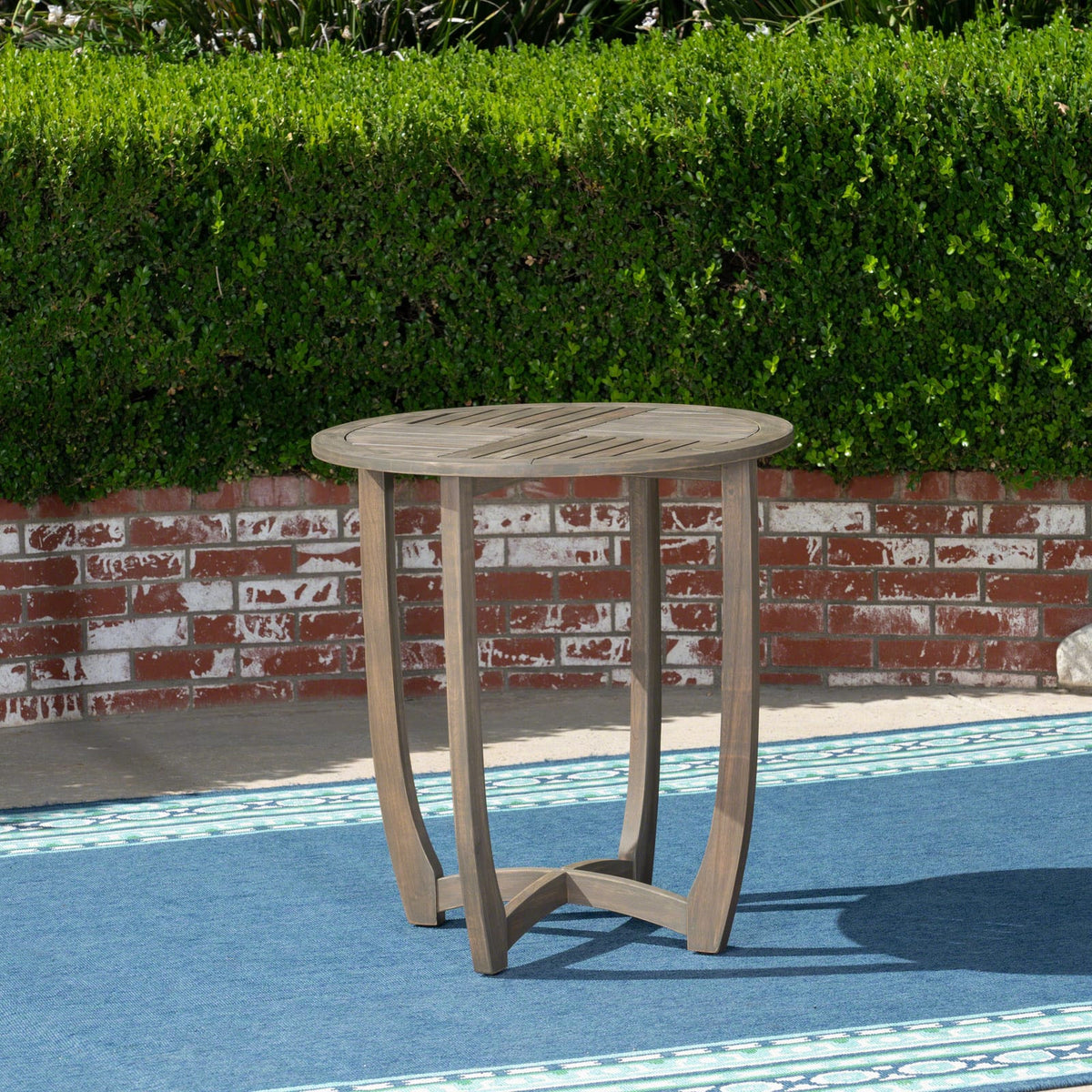 Grey Acacia Wood Bistro Table - 27.5" Outdoor Table