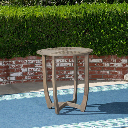 Grey Acacia Wood Bistro Table - 27.5" Outdoor Table