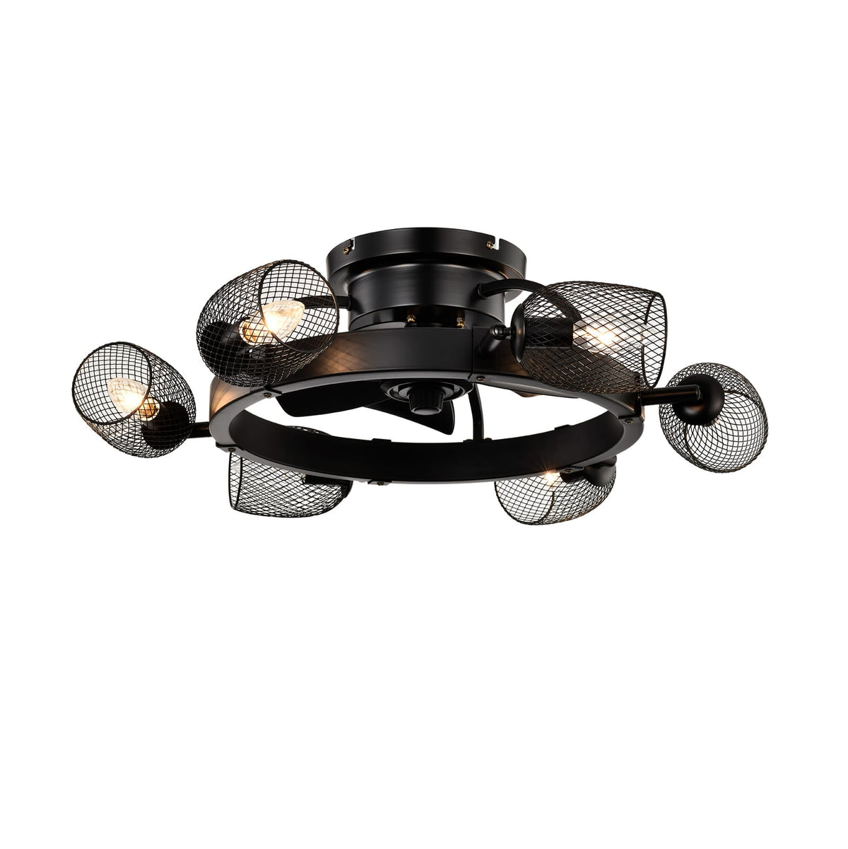 25.8 Inch Matte Black Ceiling Fan with Remote Control