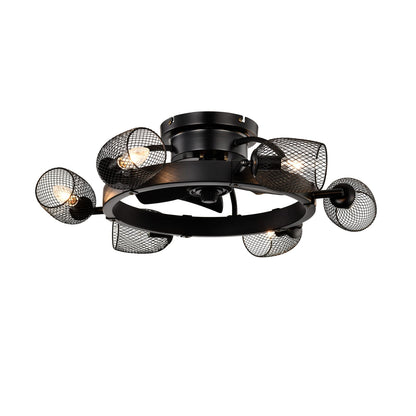 25.8 Inch Matte Black Ceiling Fan with Remote Control
