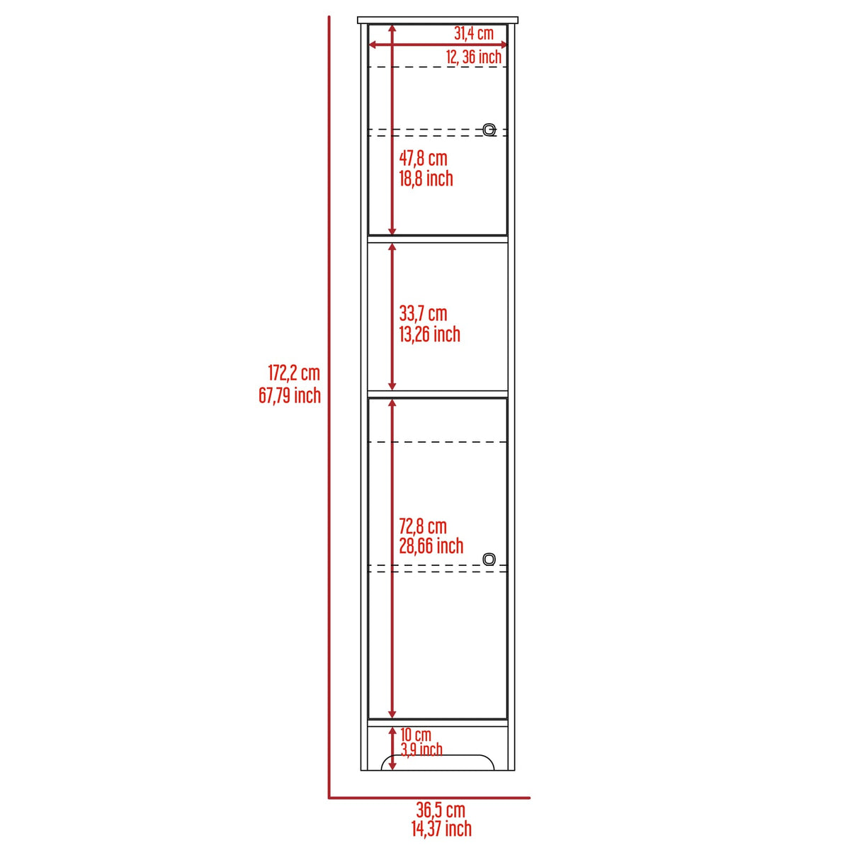 Ibis Linen Cabinet - Beige, 2-Door File Cabinet with Shelves