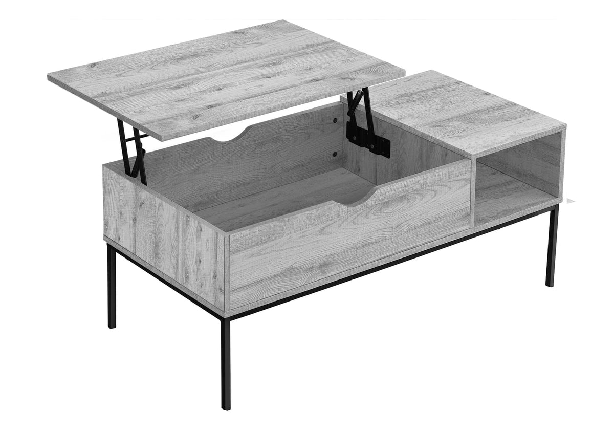 42" Rectangular Coffee Table with Lift-Top & Storage - Grey