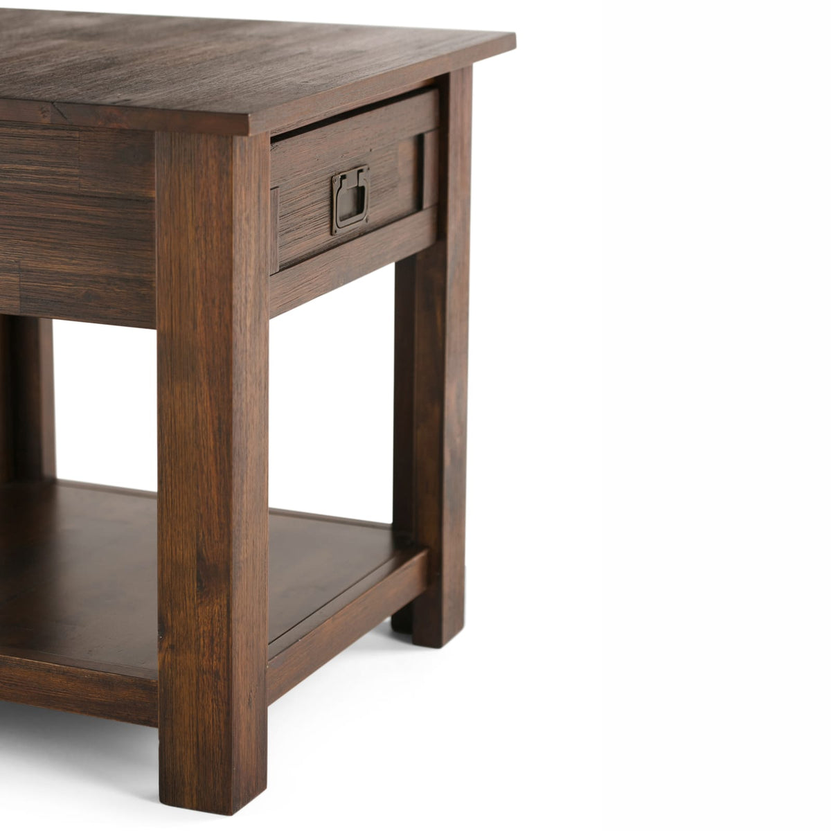 Dark Brown End Table - 22" Square Wood Table
