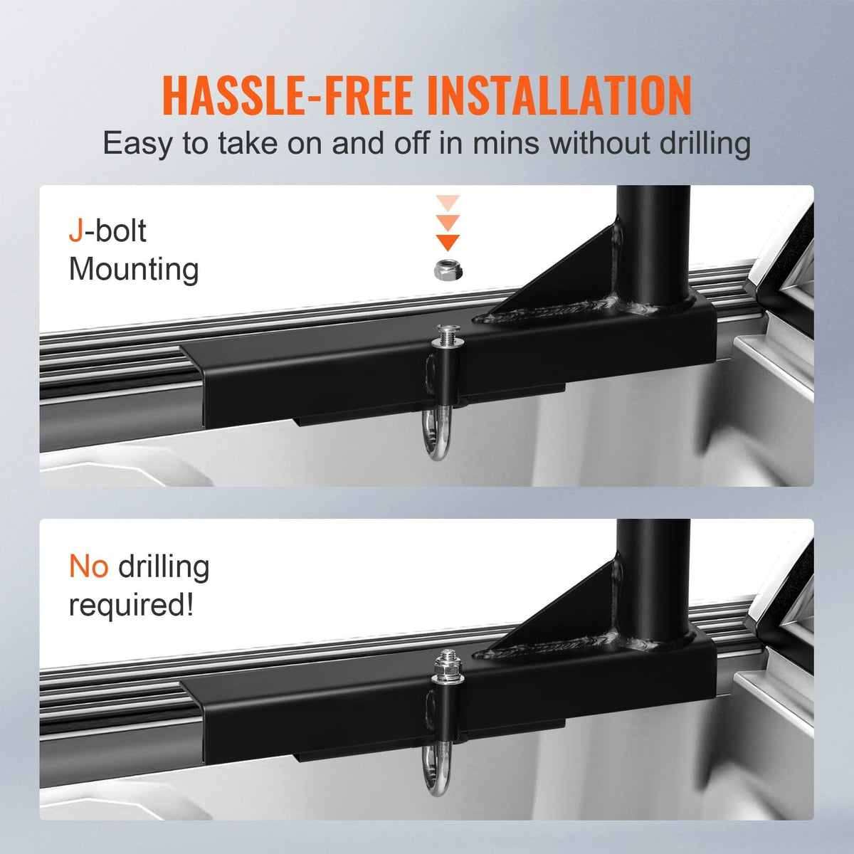 800 lb Truck Bed Rack - Steel Ladder Rack 46-71 Inch