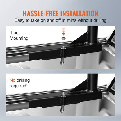 800 lb Truck Bed Rack - Steel Ladder Rack 46-71 Inch
